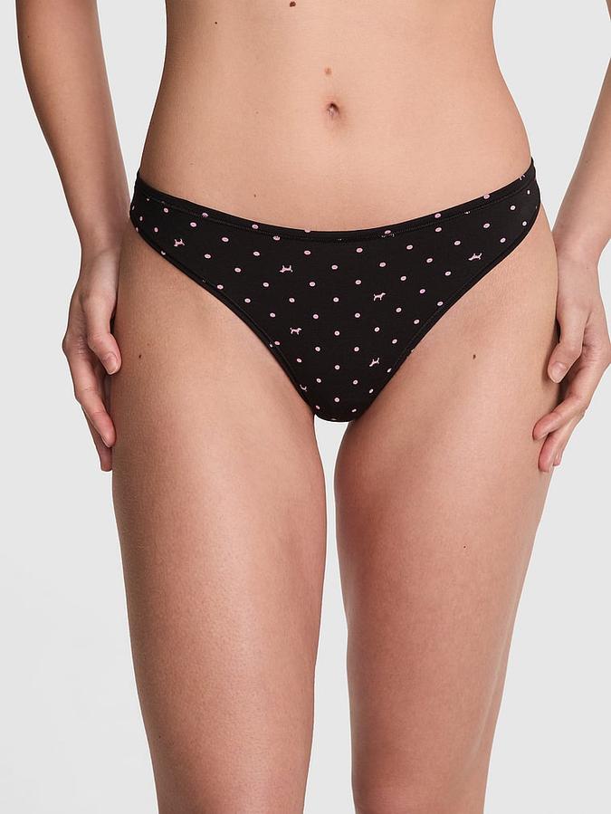 Cotton High-Leg Thong Panty image number 0