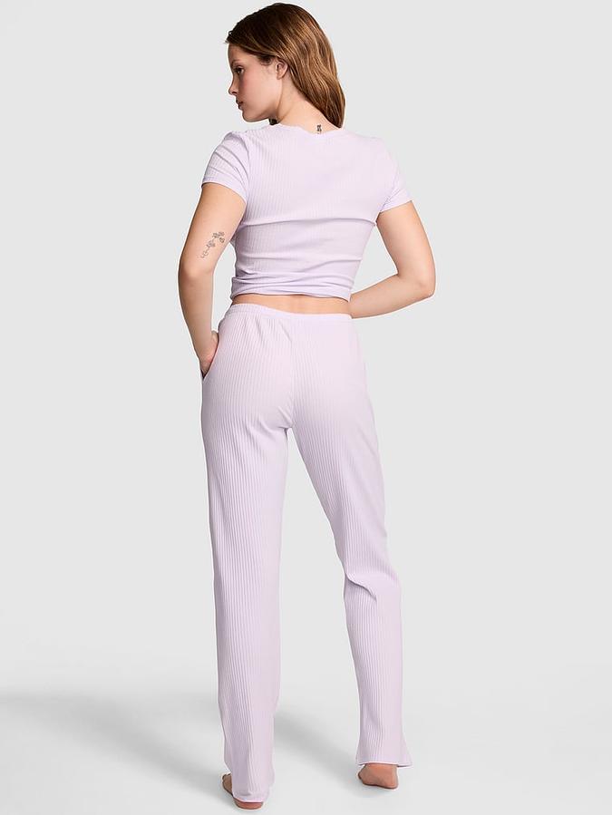 Wide-Ribbed Long Pajama Set image number 1