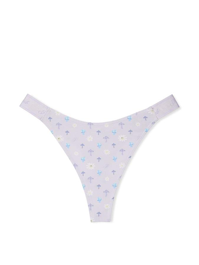 Logo Cotton Shine High-Leg Thong Panty image number 2