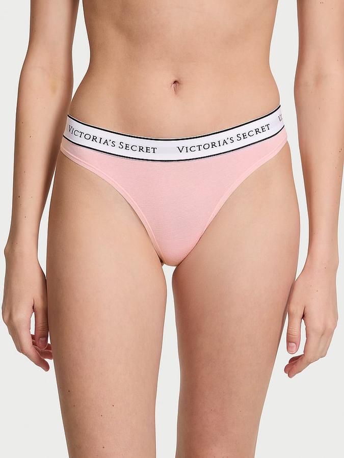 Logo Cotton Thong Panty image number 0