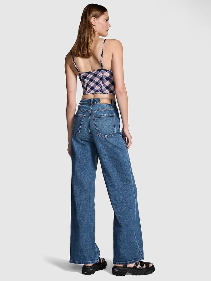Denim by PINK High-Rise Straight-Leg Jeans image number 1