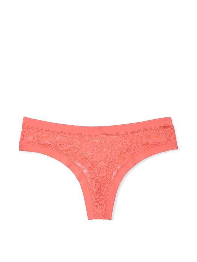 No-Show Lace Thong Panty image number 1