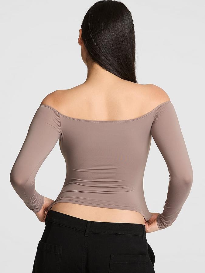 Base Stretch Off-The-Shoulder Long-Sleeve Top