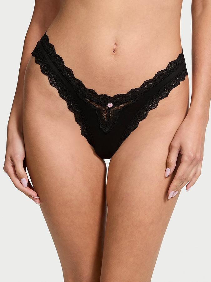 Lace-Trim Brazilian Panty image number 0