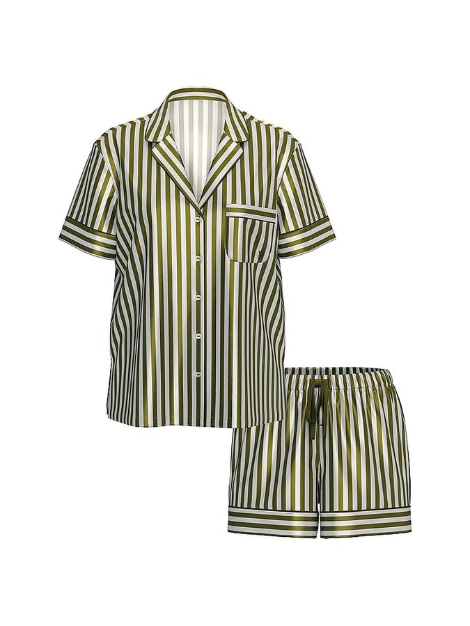Glazed Satin Short Pajama Set image number 2