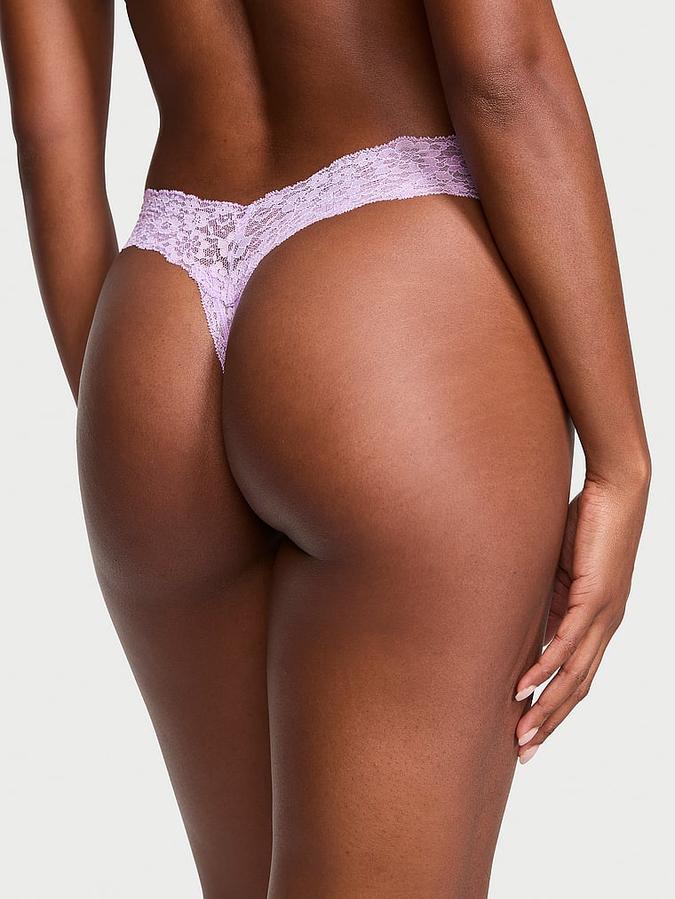 Lace-Up Lace Thong Panty