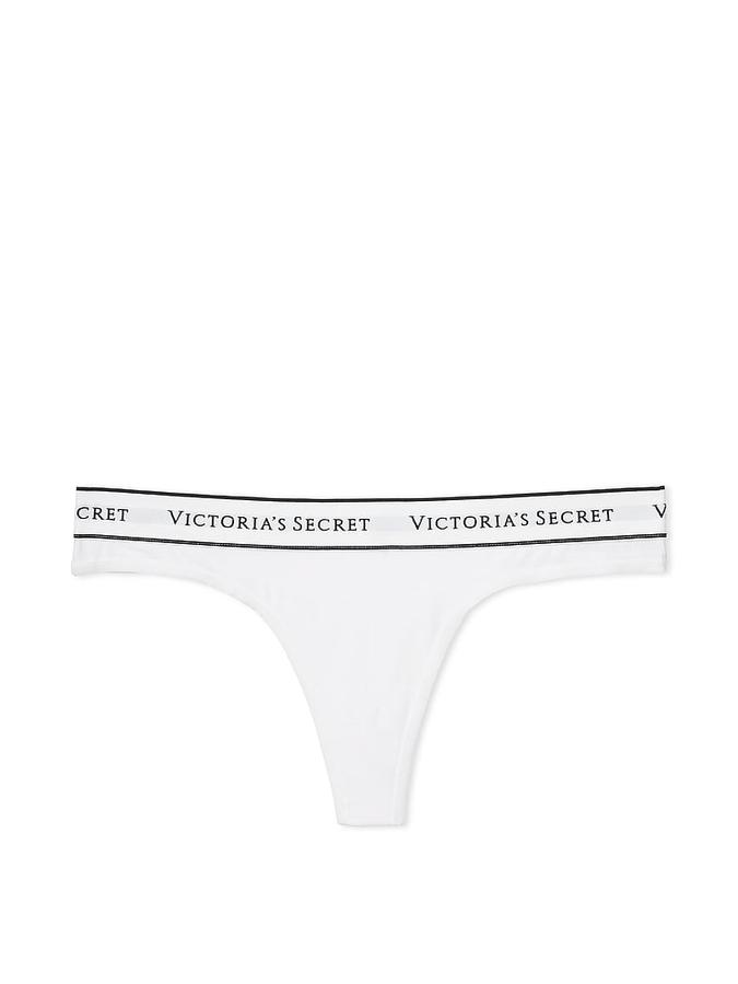 Logo Cotton Thong Panty