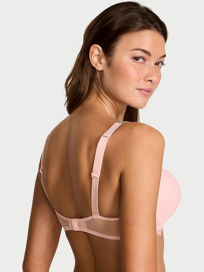 Bombshell Add-2-Cups Shine Strap Rose Lace Push-Up Bra