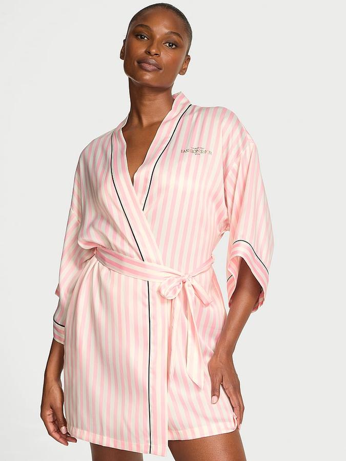Victoria's Secret Backstage Satin Sparkle Short Robe
