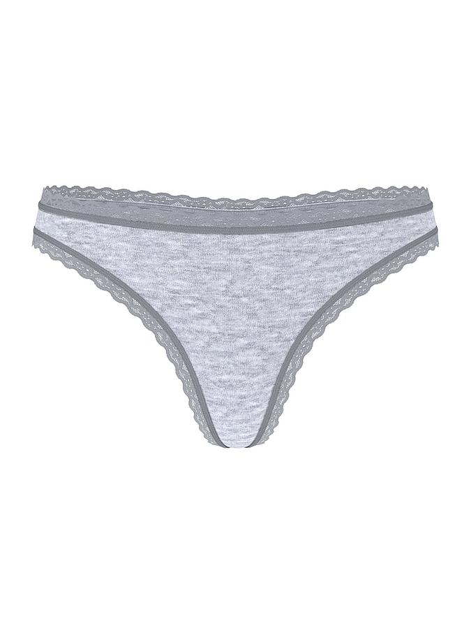 Cotton Lace-Waist Thong image number 2