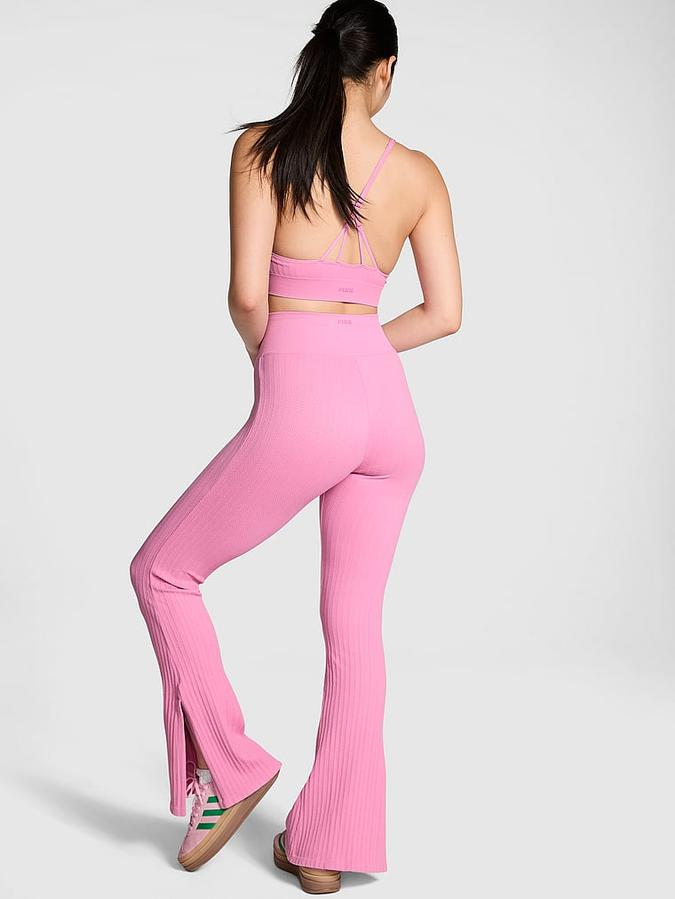 Soft Seamless Cable Flare Leggings image number 1