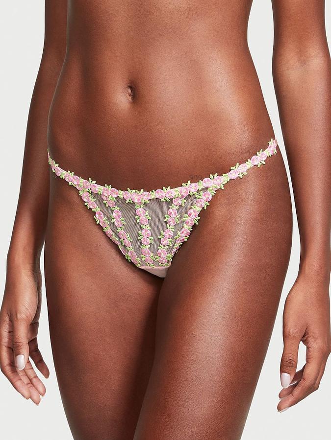 Rosebud Embroidery String Bikini Panty image number 0