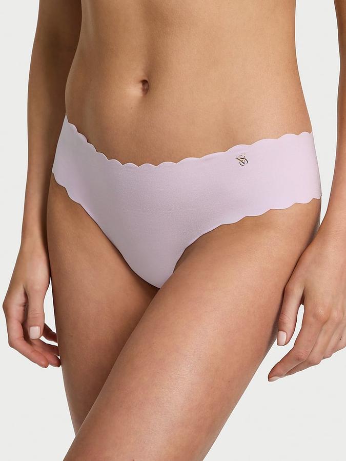 No-Show Scalloped Thong Panty image number 0