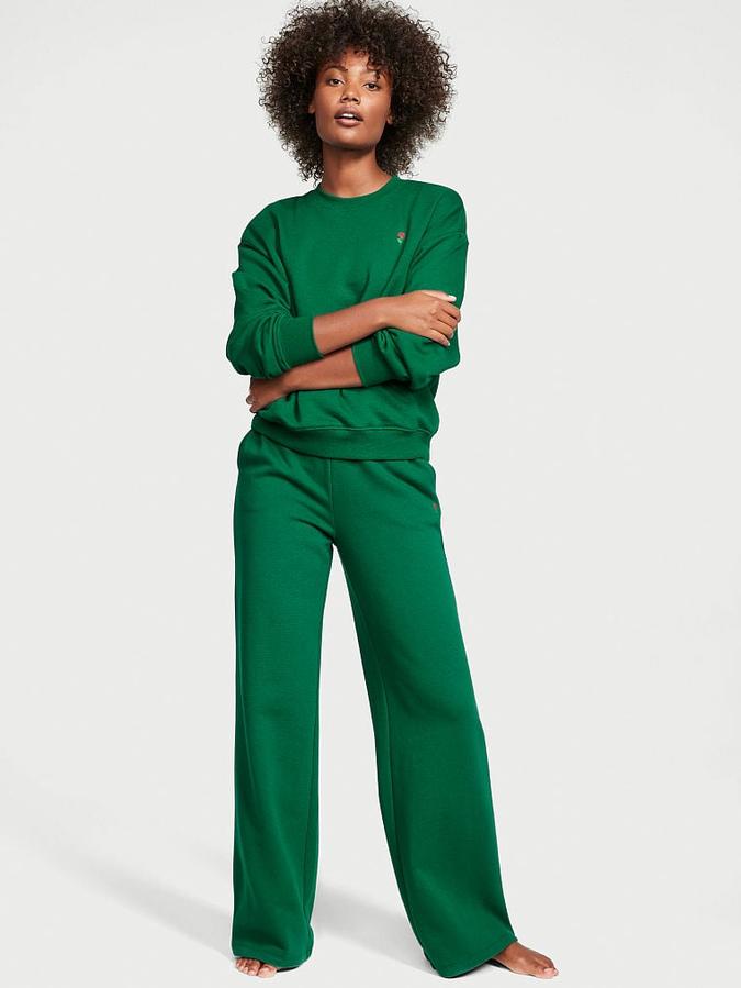 Cotton High-Rise Fleece Mid Rise Lounge Pants image number 3