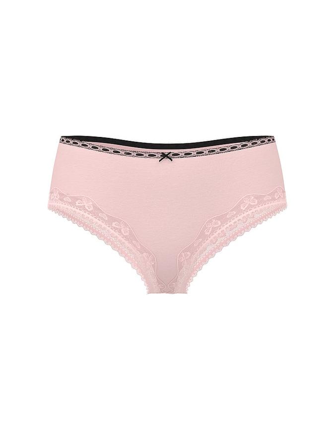 Cotton Bow Lace-Trim Cheeky Panty image number 2