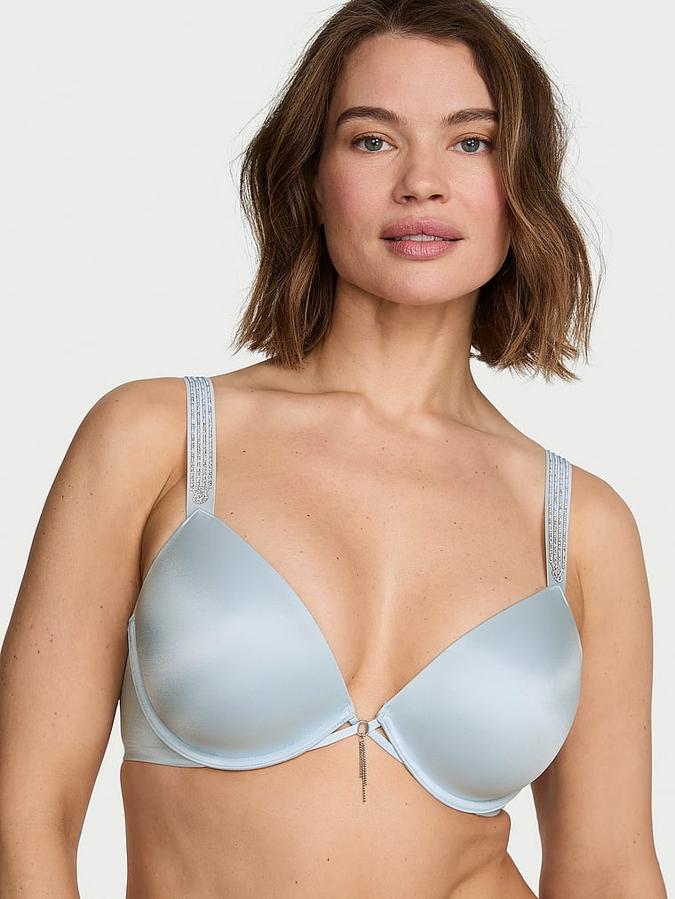 Ombr&eacute; Stripe Shine Strap Lightly Lined Plunge Demi Bra