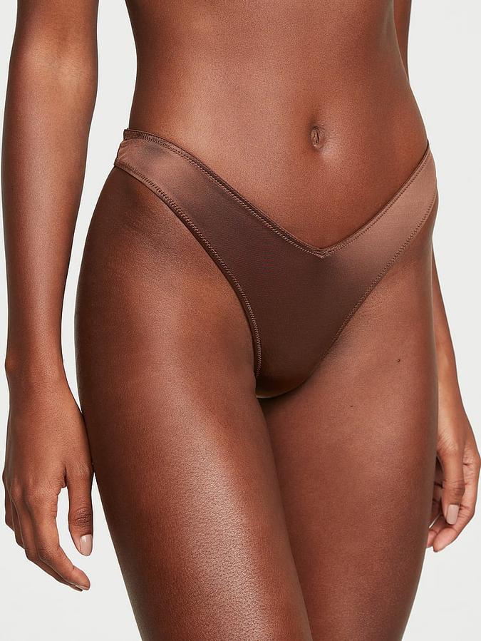 Smooth Strappy-Back High-Leg Thong Panty image number 0
