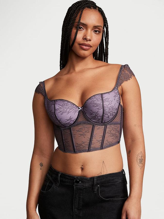 Lace Cap-Sleeve Corset Top image number 3