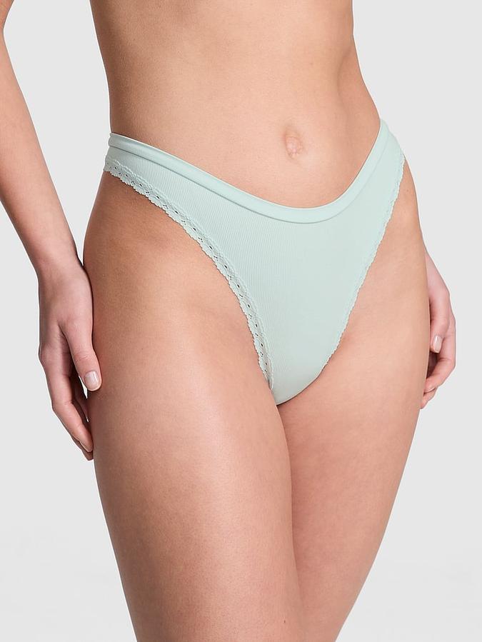 Seamless High-Leg Thong Panty image number 0