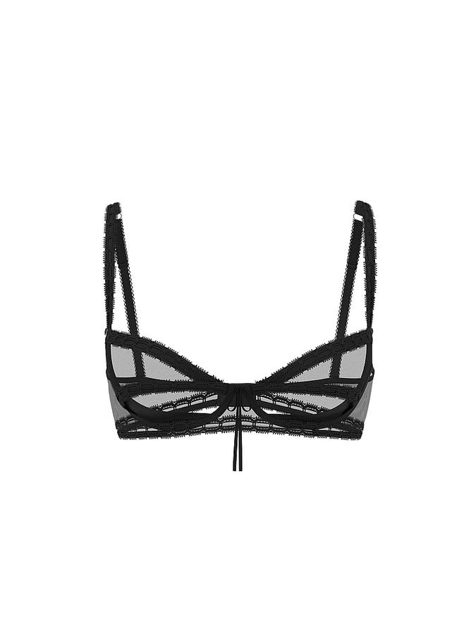Wicked Unlined Ribbon Slot Open-Cup Balconette Bra image number 2