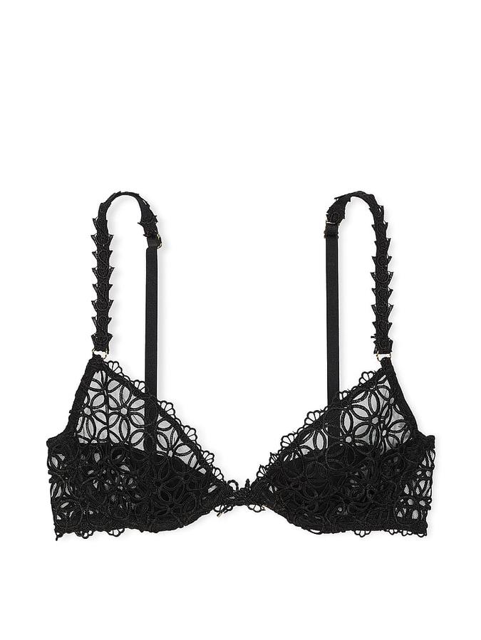 Geo Daisy Lace Unlined Low-Cut Demi Bra image number 2