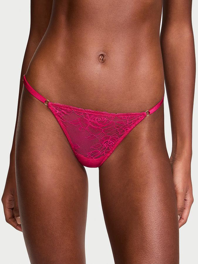Rose Lace Adjustable V-String Panty image number 0