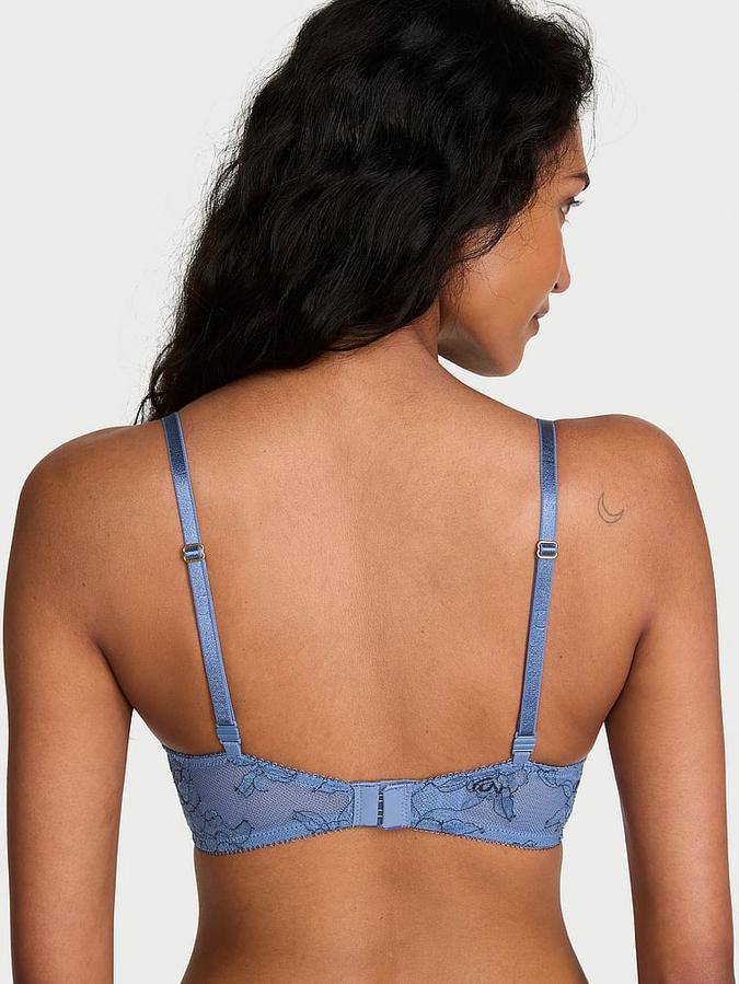 Denim Rose Lace Push-Up Bra