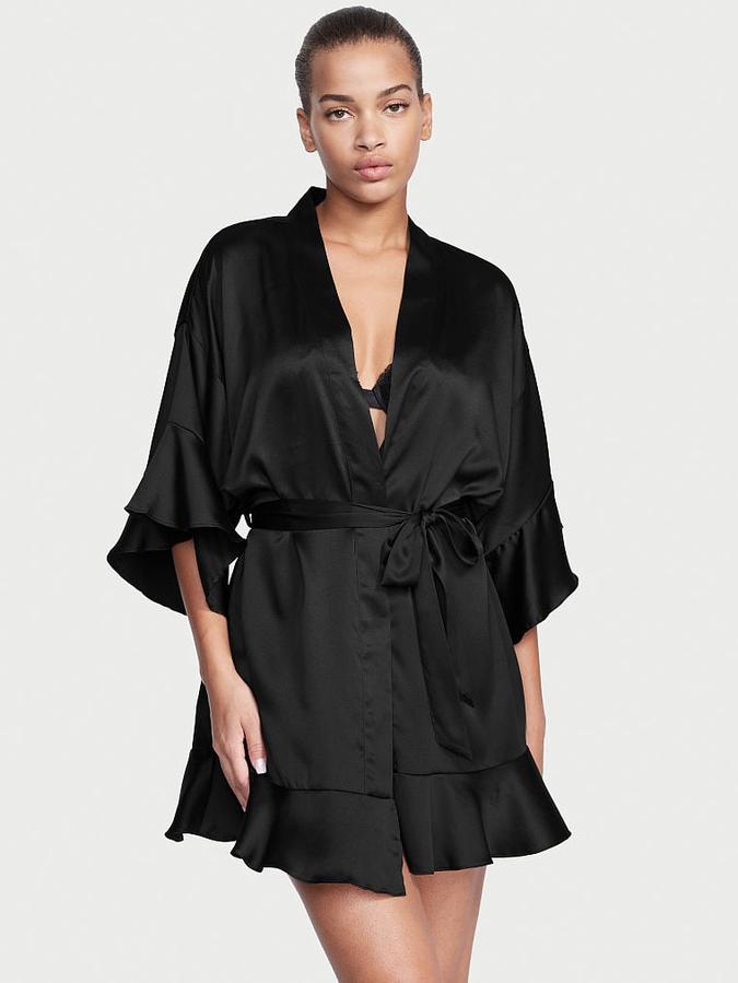 Buy Satin Flounce Robe Online | Victoria's Secret India