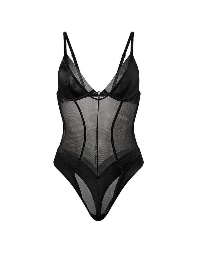 Sheer Reveal Mesh Triangle Bodysuit image number 2