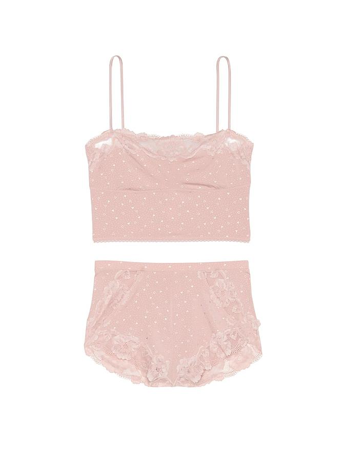 Modal & Lace Trim Straight-Neck Cami Set image number 2