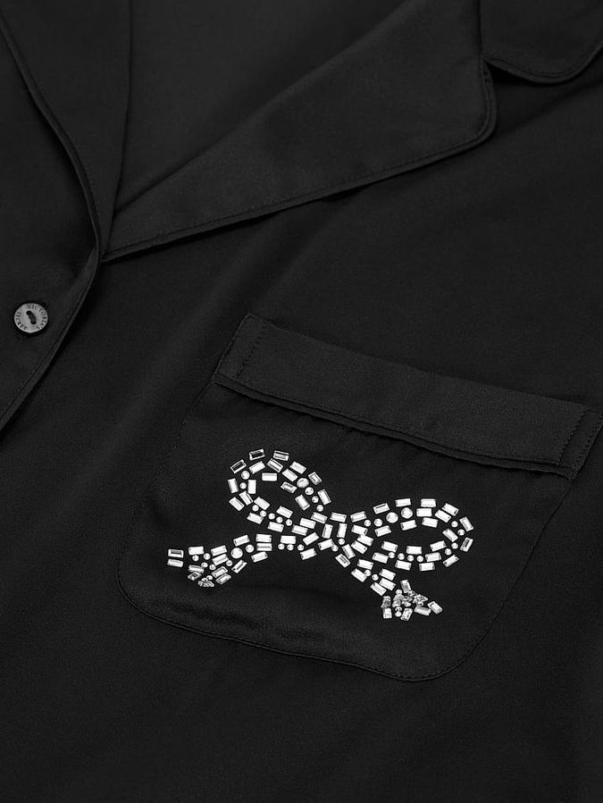 Glazed Satin Short Pajama Set image number 2