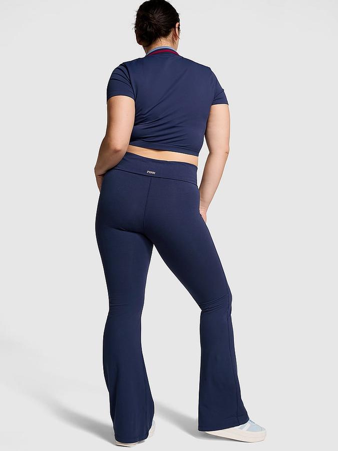 All-Day Cotton Foldover Flare Leggings image number 1