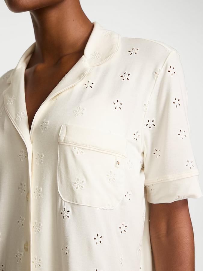 Modal Soft Eyelet Short Pajama Set image number 3
