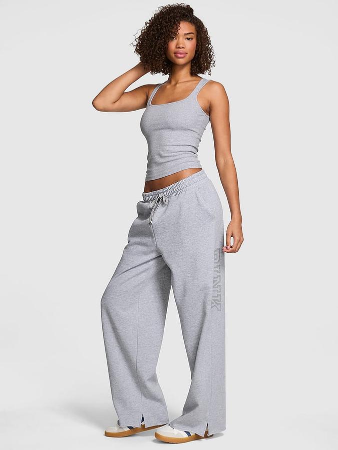 Campus Fleece Wide-Leg Split-Hem Sweatpants