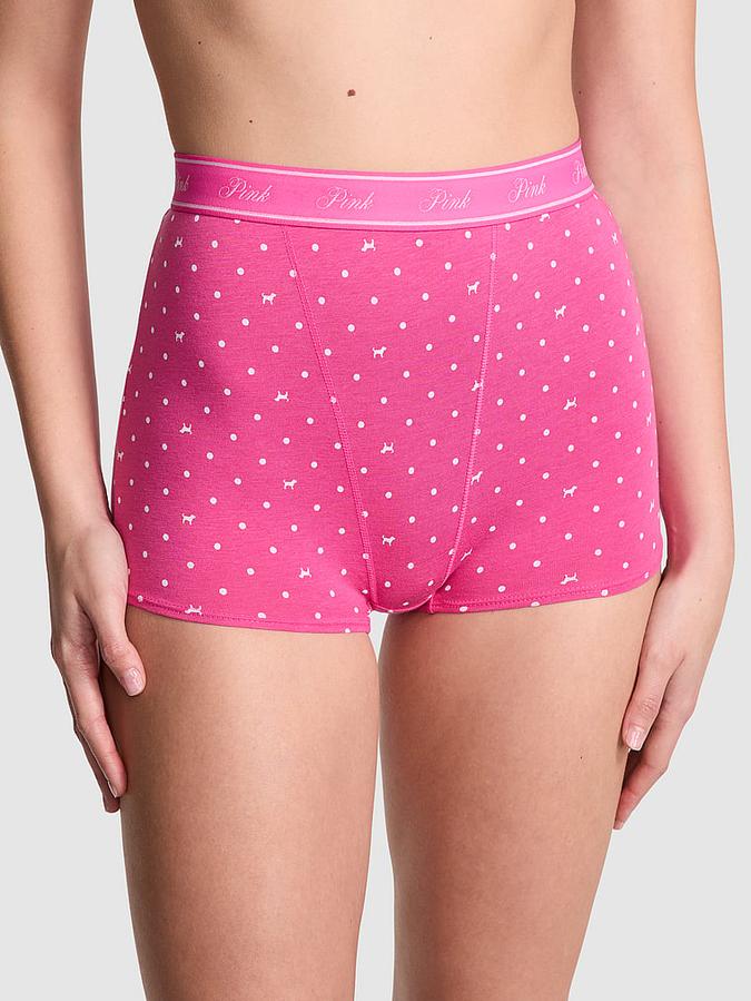 Logo Cotton High-Waist Boyshort Panty image number 0
