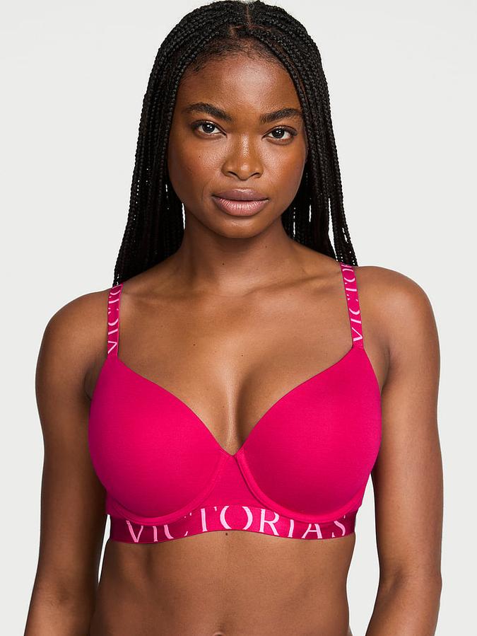 Cotton Exploded Logo Lightly Lined Demi Bra