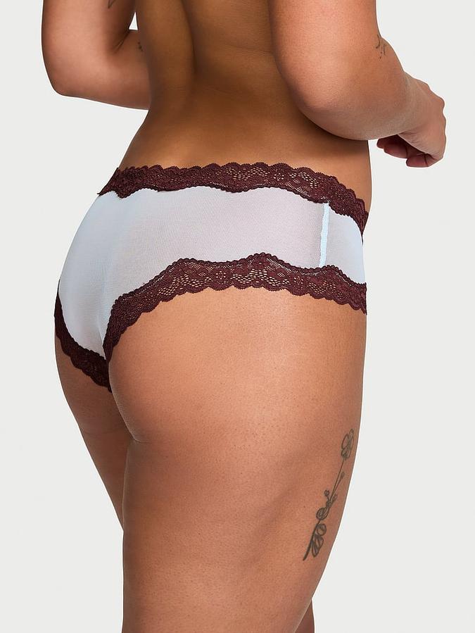 Tease Mesh Lace-Trim Cheeky Panty