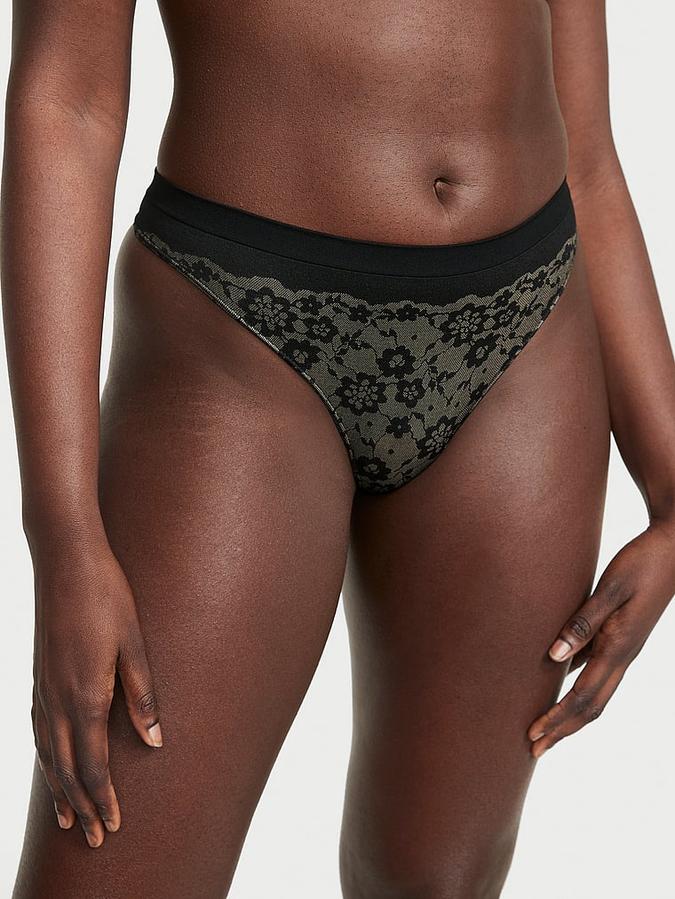 Seamless Posey Lace Thong Panty image number 0