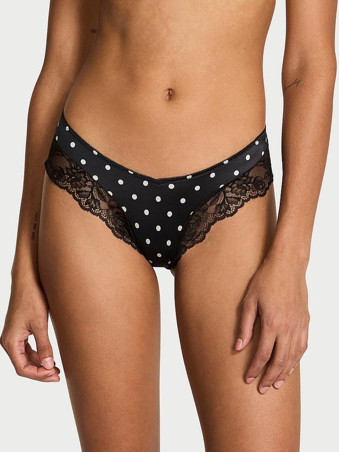 Rose Lace-Trim High-Leg Cheeky Panty