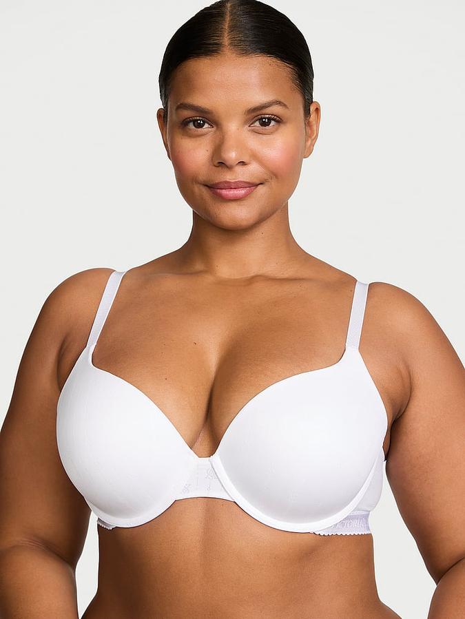 Pointelle Logo Perfect Shape Push-Up Bra image number 0