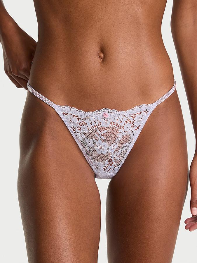 Twinkle Strap Lace V-String Panty image number 0