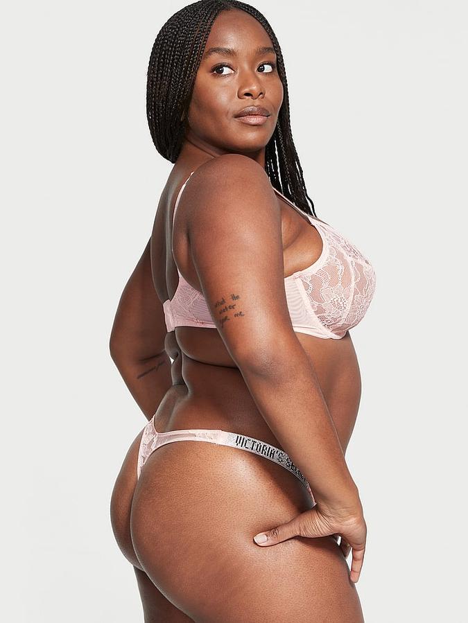 Shine Strap Lace Thong Panty image number 1