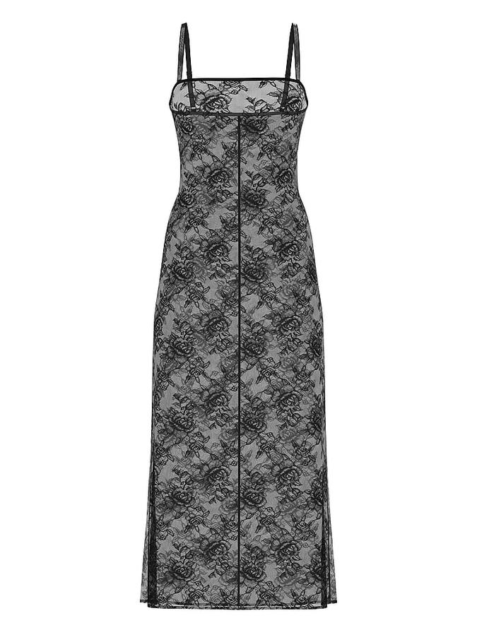 Rose Lace Shine Strap Long Slip image number 2