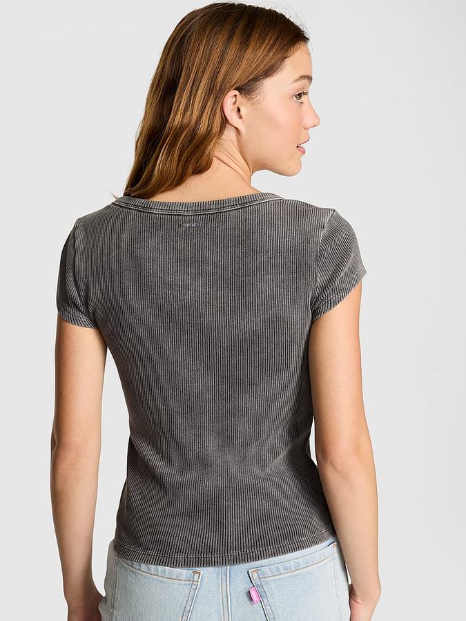 Vintage Ribbed Scoop Tee