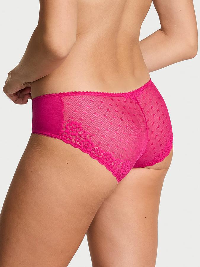 Stretch Cotton Heart Lace Hiphugger Panty
