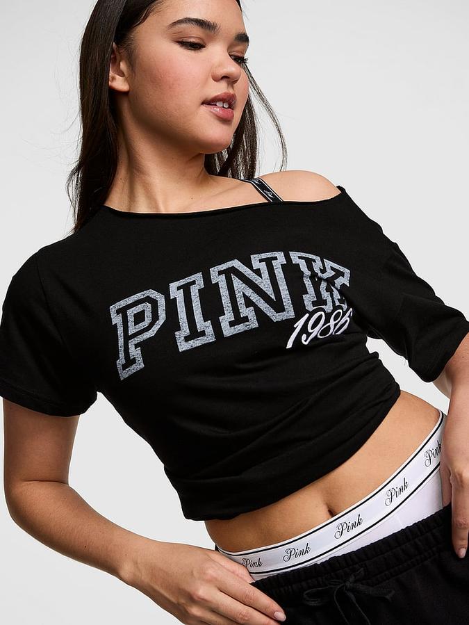 Campus Cotton&trade; Off-The-Shoulder Tee