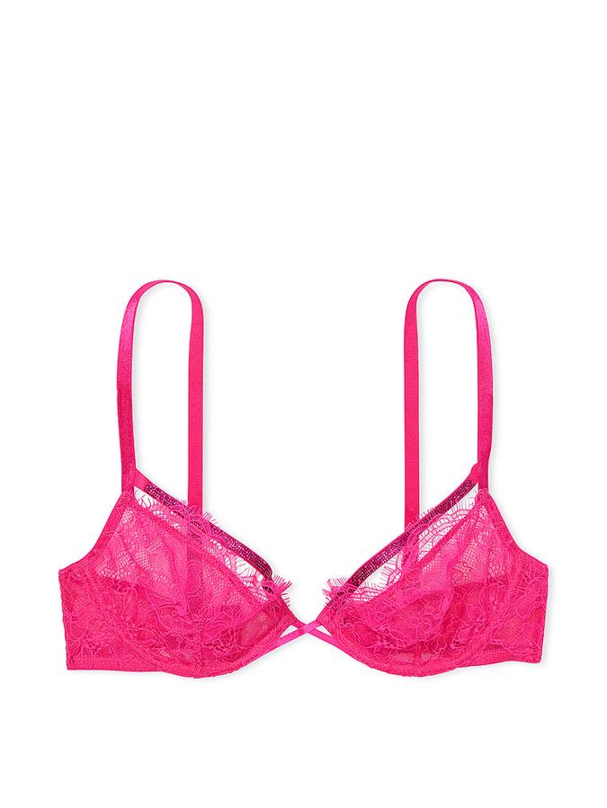 Shine Strappy Unlined Lace Low-Cut Demi Bra image number 2