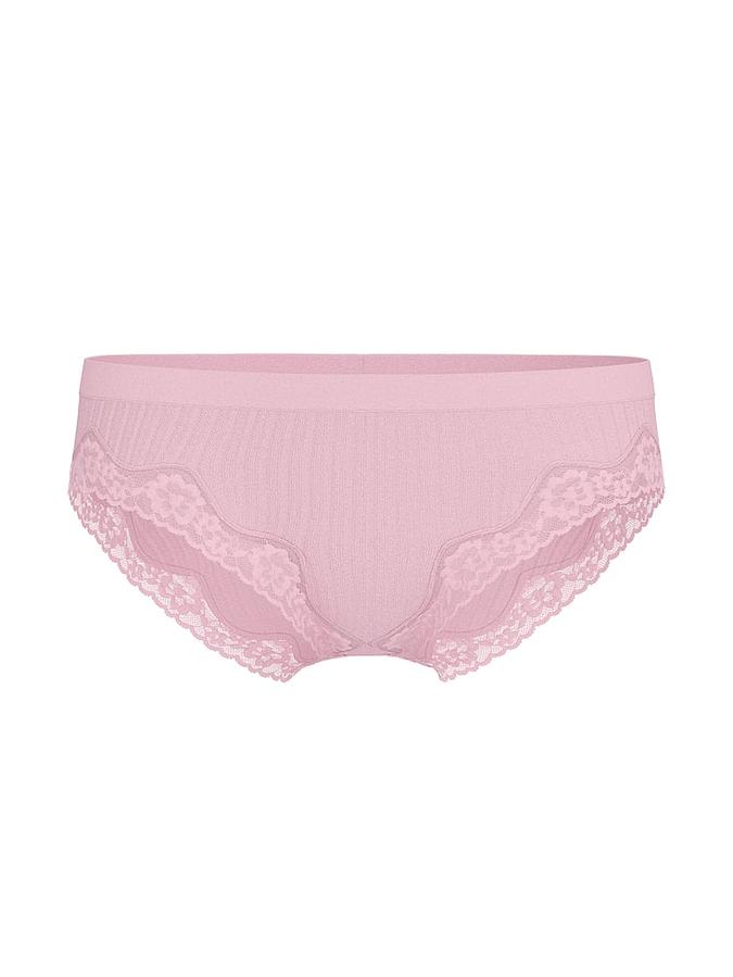 Seamless Rib Lace-Trim Bikini Panty image number 2