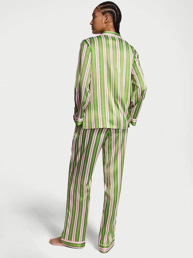 Glazed Satin Long Pajama Set