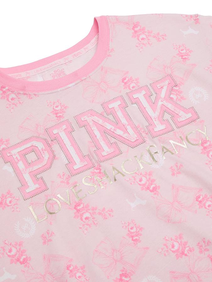 PINK x LoveShackFancy Campus Cotton Tee image number 3